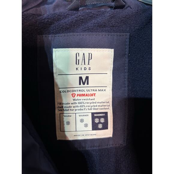 Gap M heavy weight puffer coat 3/4 length hooded pocket euc - Picture 2 of 10